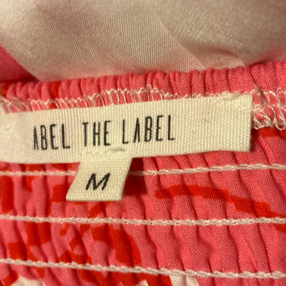 Anthropologie Abel The Label ATL Paloma Pink White Floral Open Back Dress Size M - Picture 7 of 10